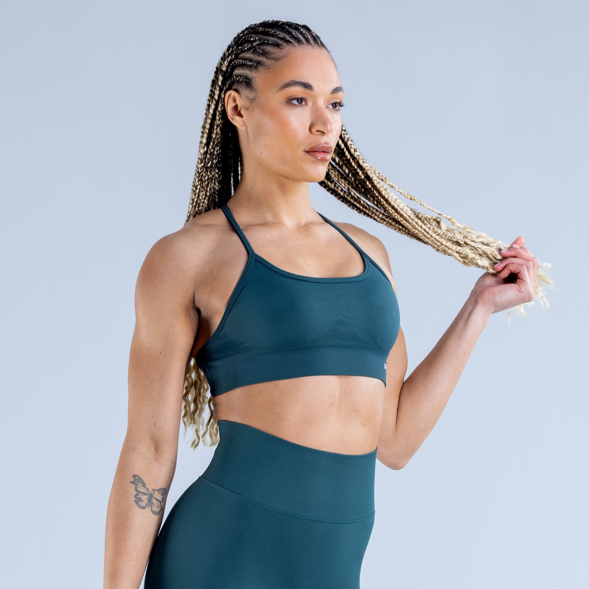 DFYNE Dynamic Backless Spor Sütyeni Kadın Koyu Turkuaz Yeşil | BZYIQS302