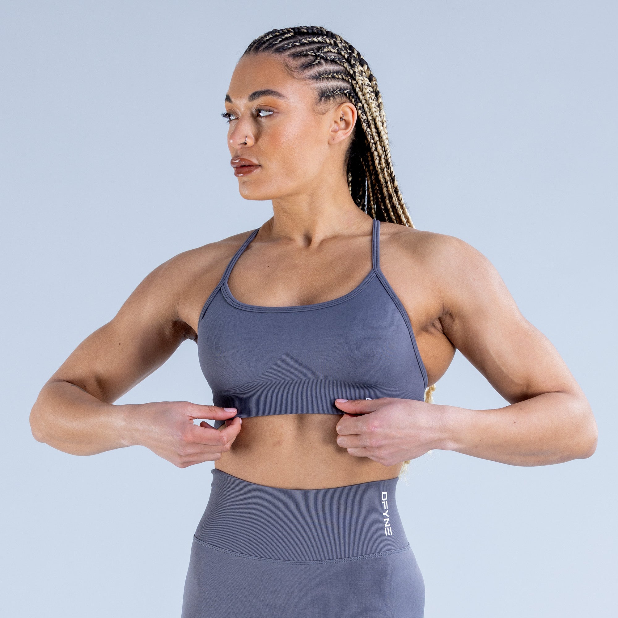 DFYNE Dynamic Backless Spor Sütyeni Kadın Koyu Gri | QGCMSL042