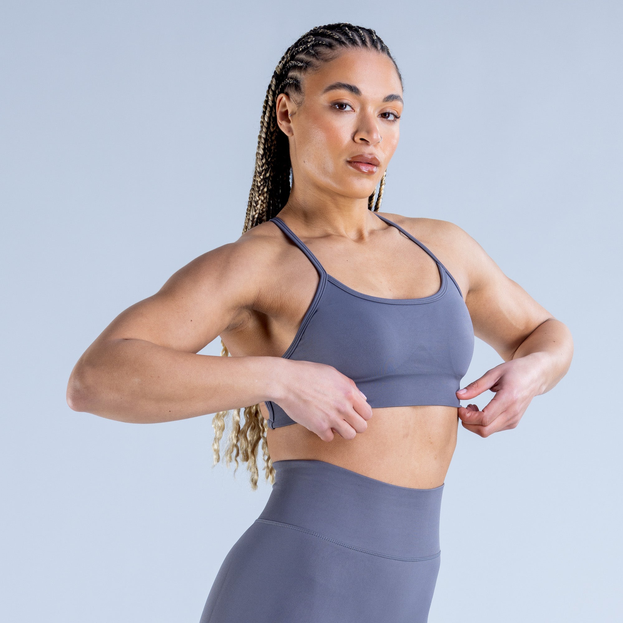 DFYNE Dynamic Backless Spor Sütyeni Kadın Koyu Gri | QGCMSL042