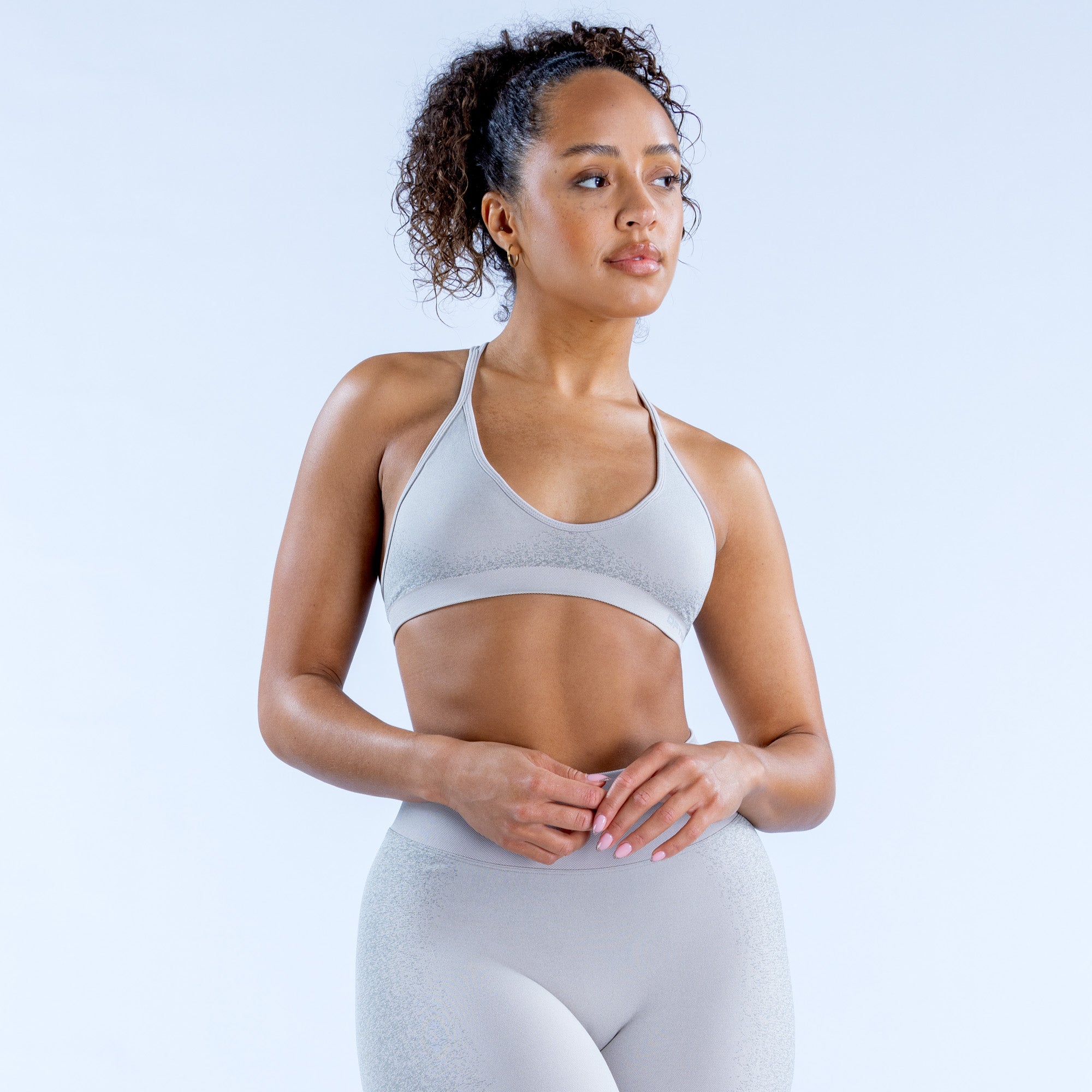 DFYNE Ignite Cross Back Spor Sütyeni Kadın Açık Gri | PLJSCA085