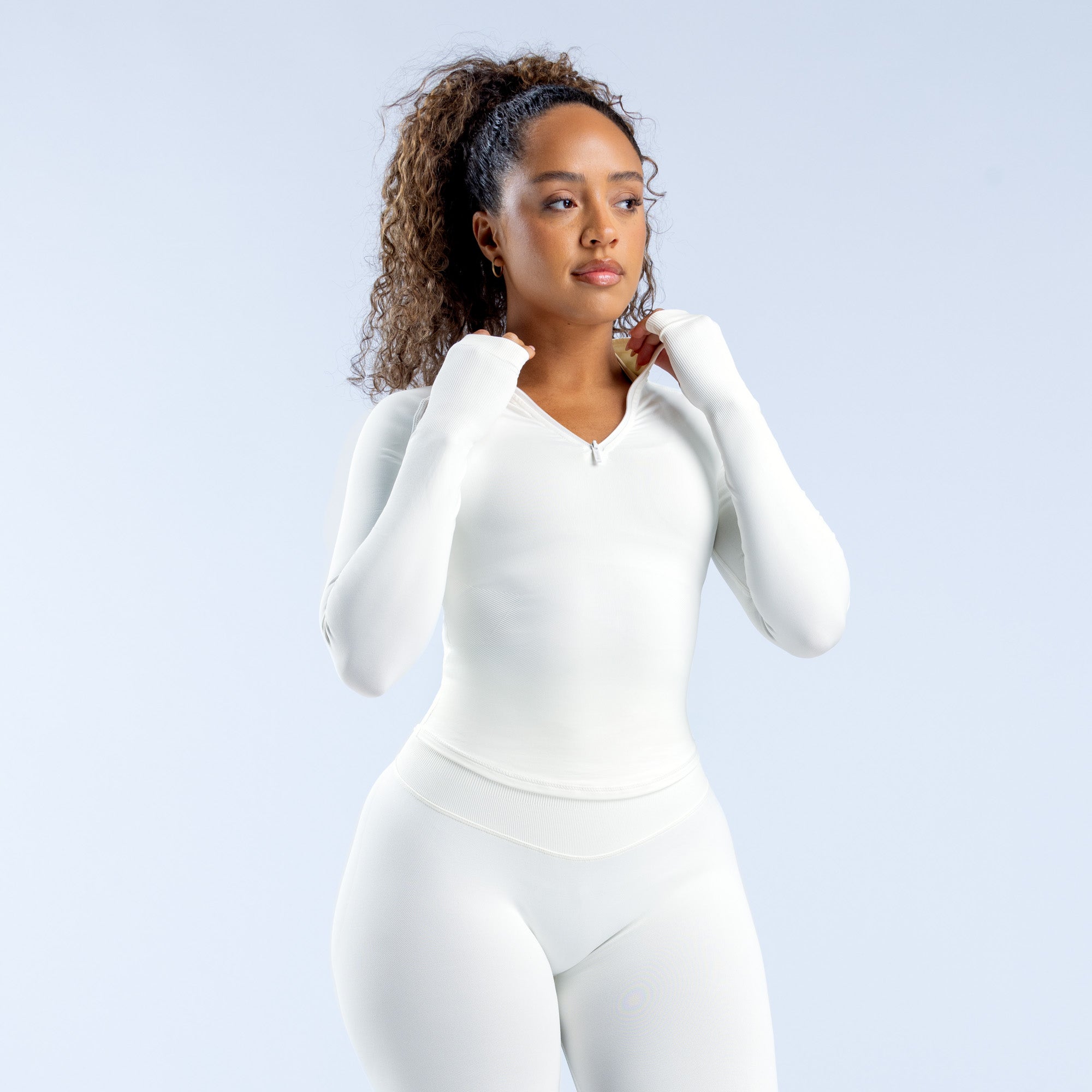 DFYNE Impact Half Zippy Mont Kadın Beyaz | VXLWFG379
