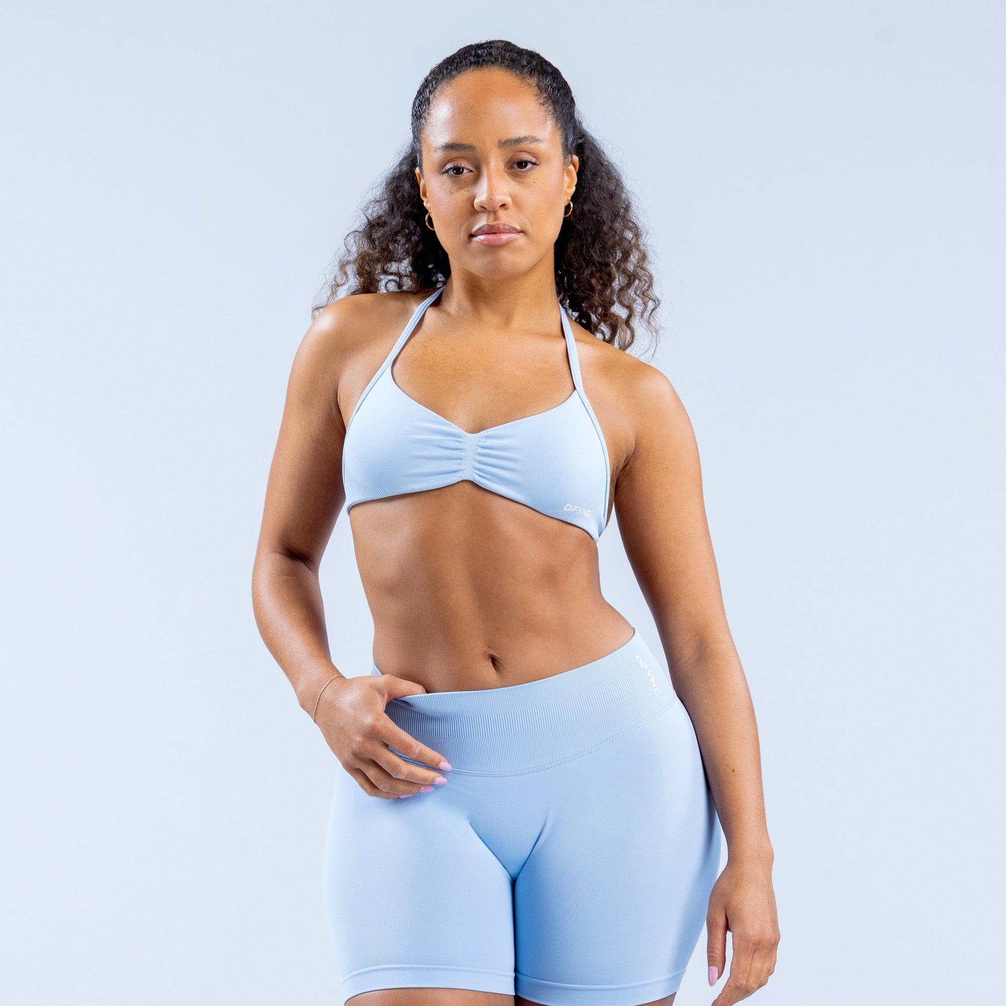 DFYNE Impact Strappy Spor Sütyeni Kadın Mavi | NIOJFE613