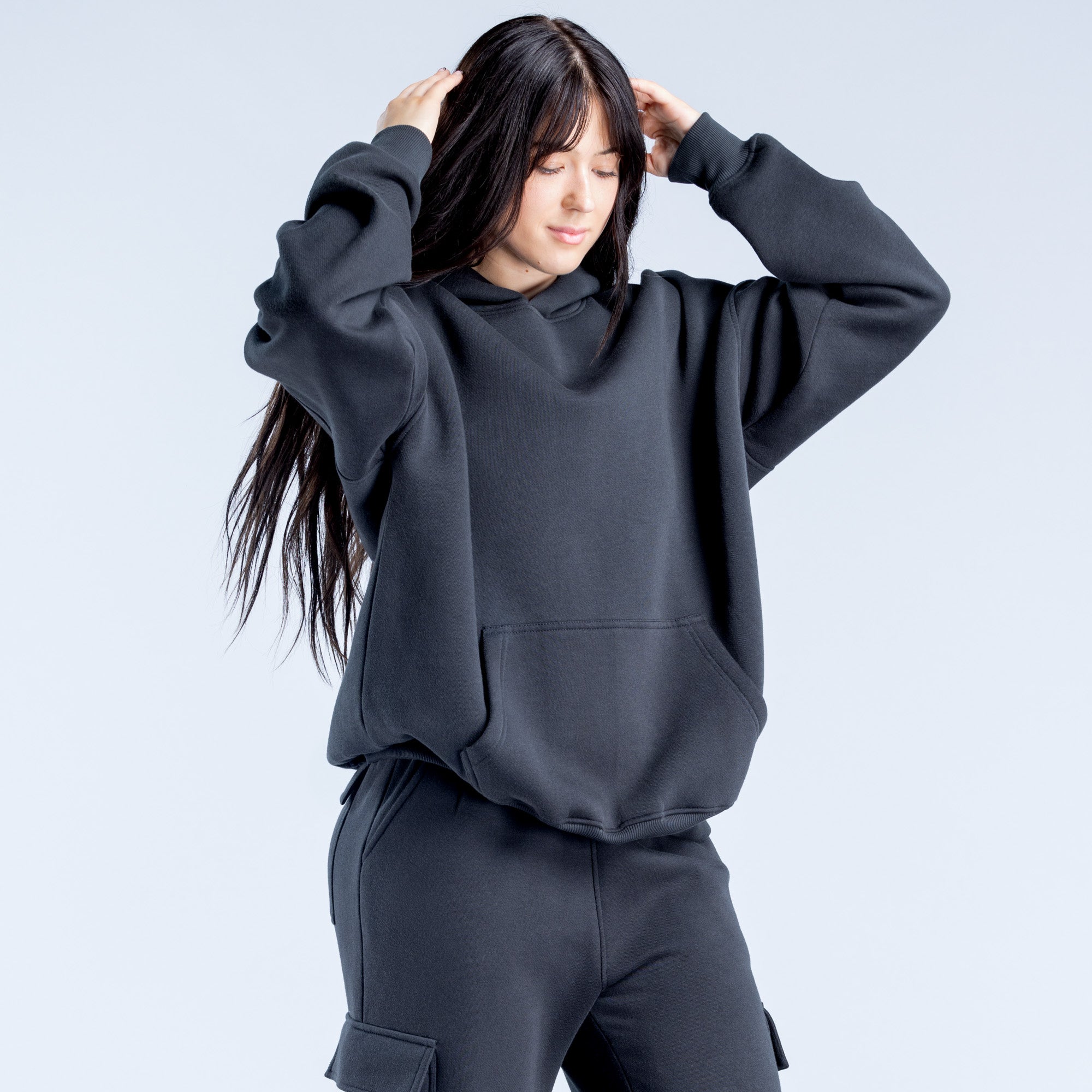DFYNE Lanyi Edit Oversized Kapşonlu Kadın Siyah | SGVUJT846