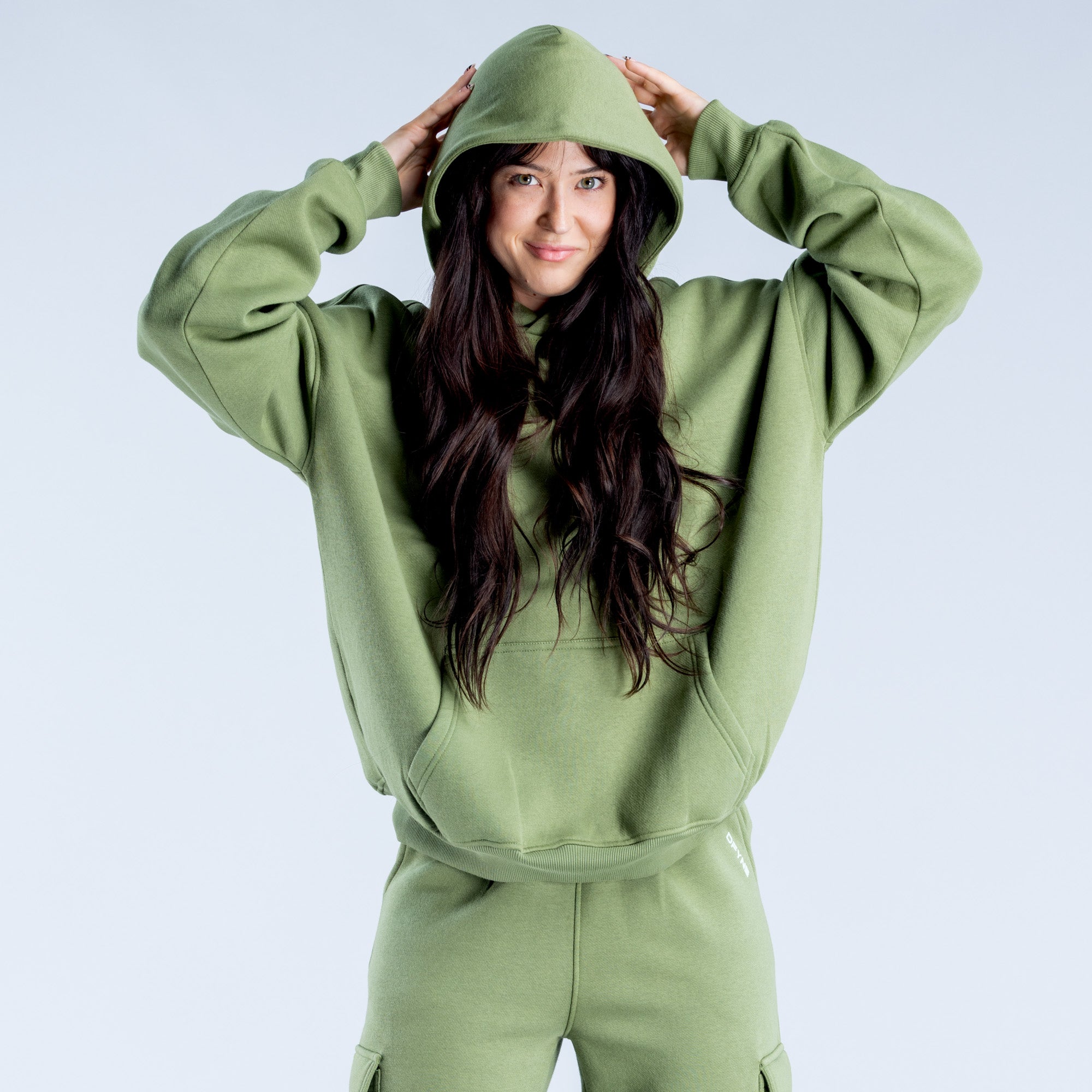 DFYNE Lanyi Edit Oversized Kapşonlu Kadın Koyu Yeşil | SJCOXZ236