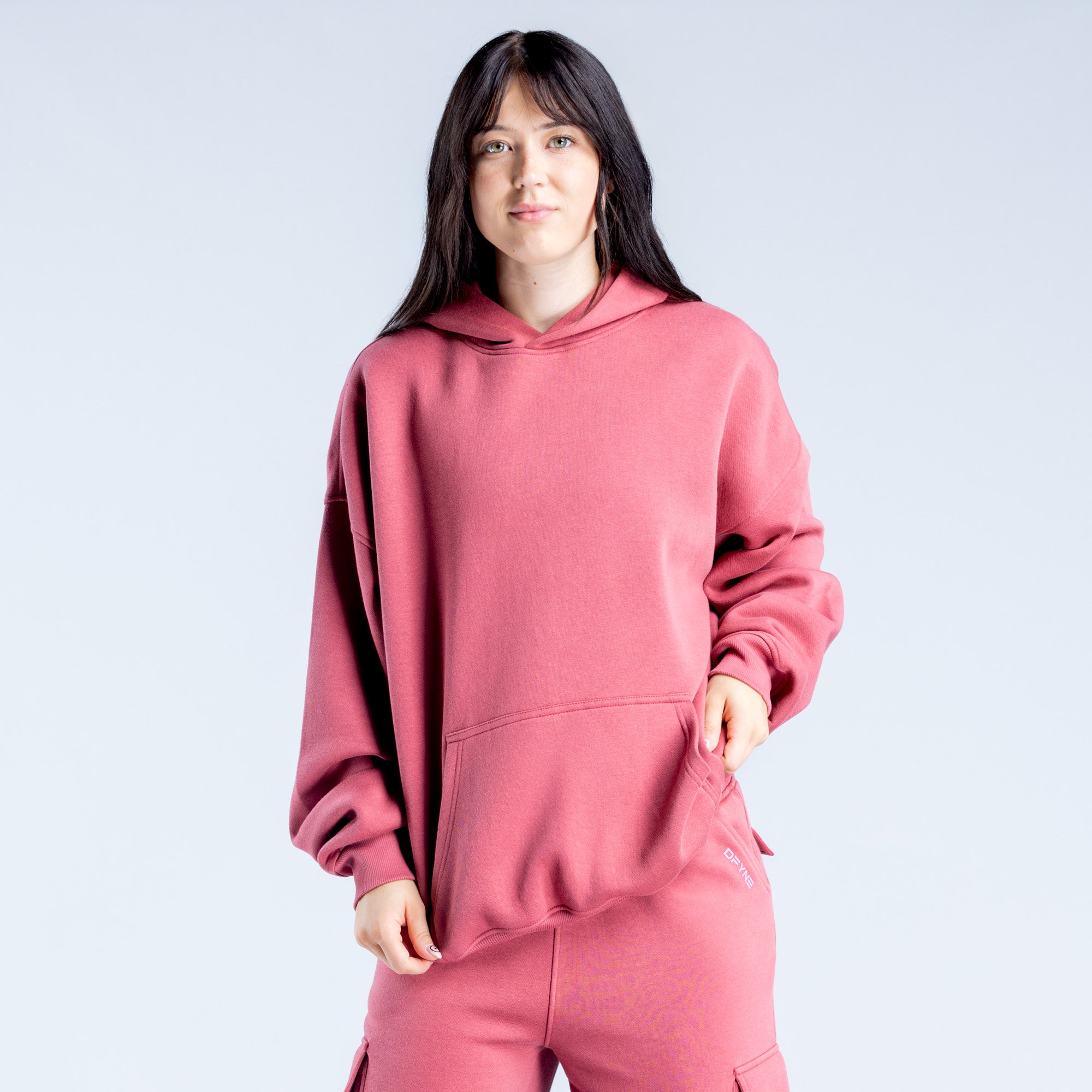 DFYNE Lanyi Edit Oversized Kapşonlu Kadın Koyu Pembe | SDRGTA730