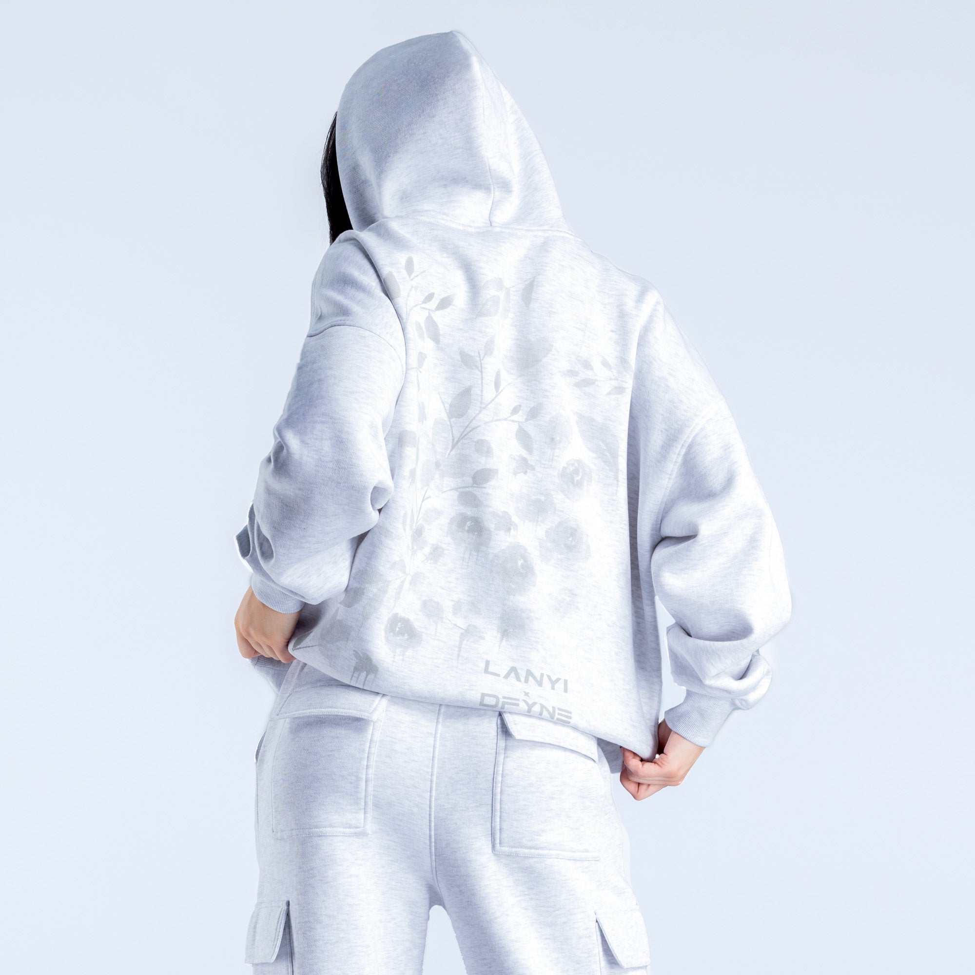 DFYNE Lanyi Edit Oversized Kapşonlu Kadın Gri | PMCOLF641