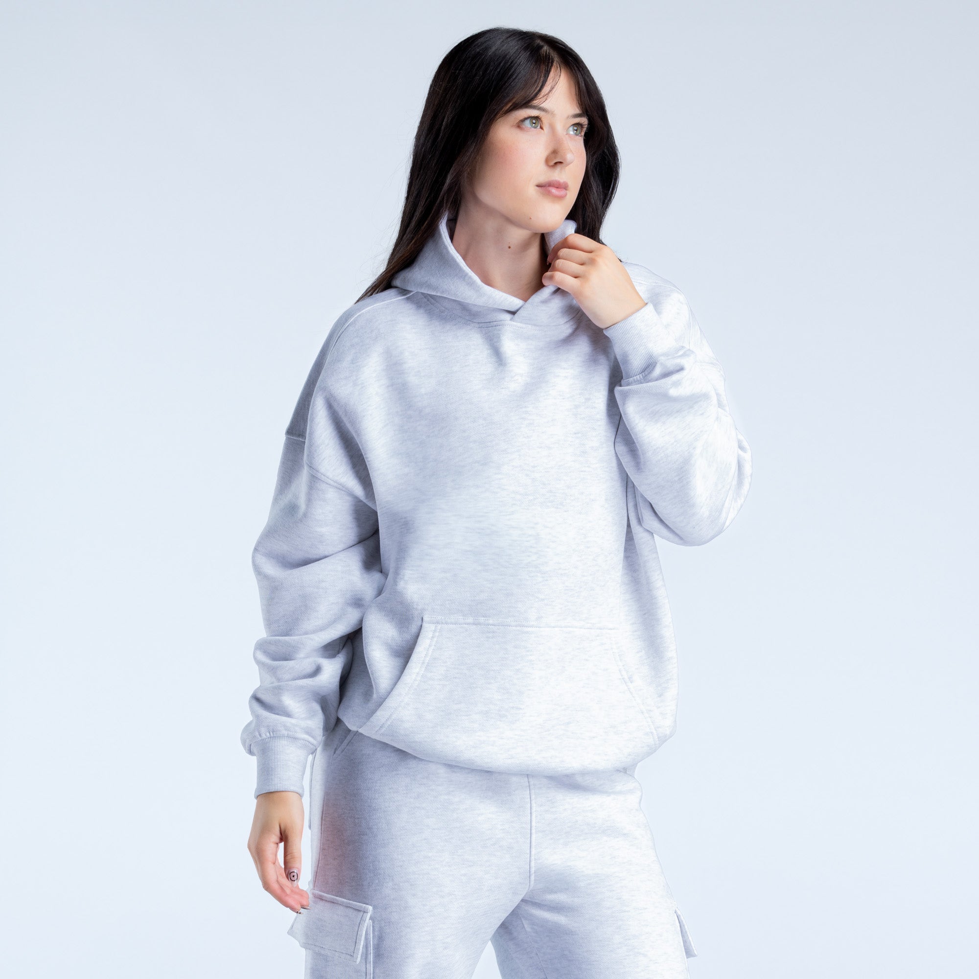 DFYNE Lanyi Edit Oversized Kapşonlu Kadın Gri | PMCOLF641