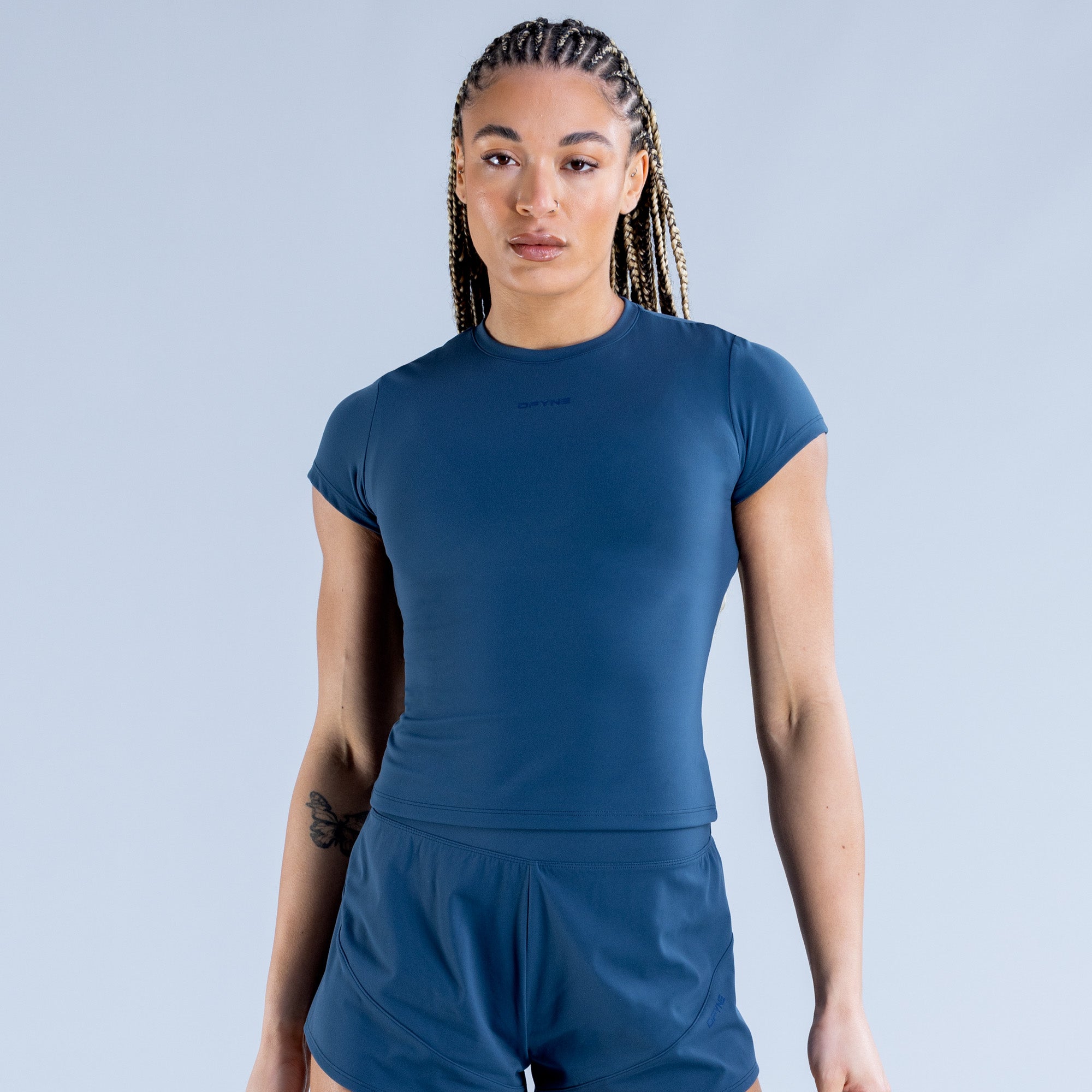 DFYNE Origin Fitted Tişört Kadın Mavi | DPUAXJ806