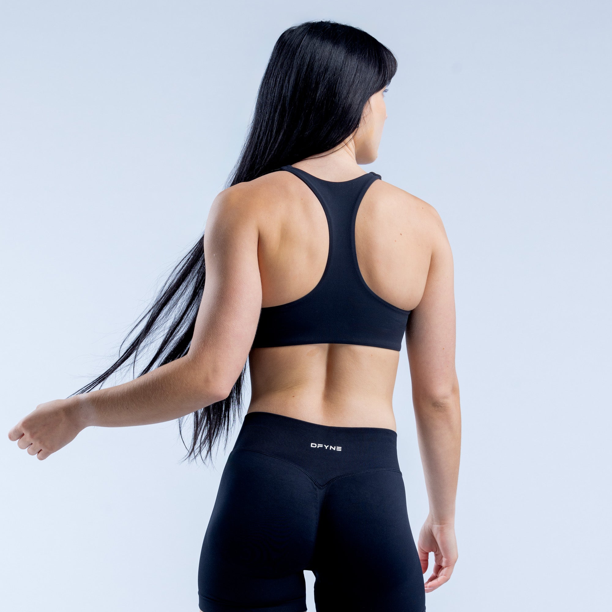 DFYNE Origin Racer Back Spor Sütyeni Kadın Siyah | OLVCIJ954